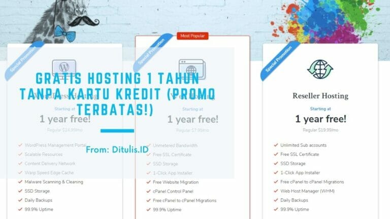 Gratis Hosting 1 Tahun Tanpa Kartu Kredit (promo Terbatas!)
