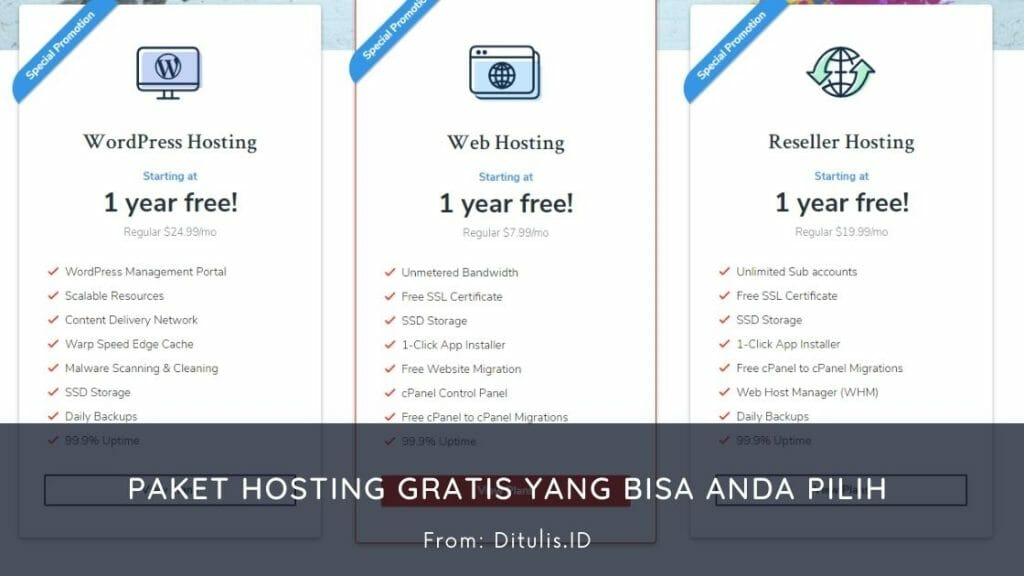 Paket Hosting Gratis Yang Bisa Anda Pilih