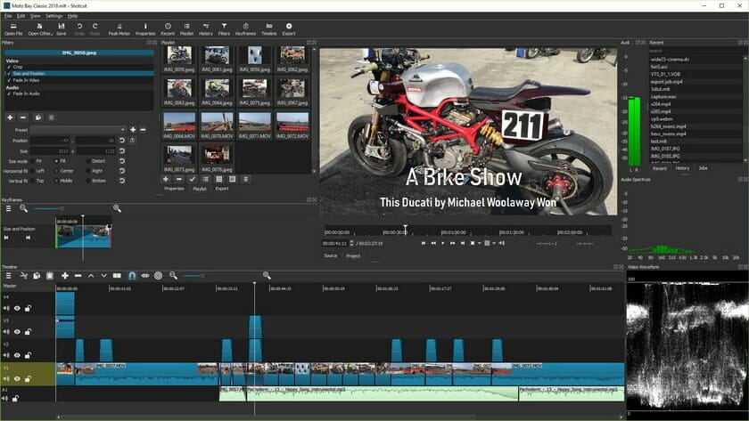 shotcut free open source cross platform video editor