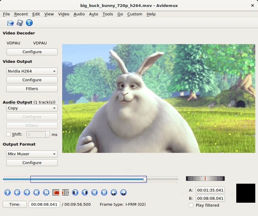 avidemux video editing software