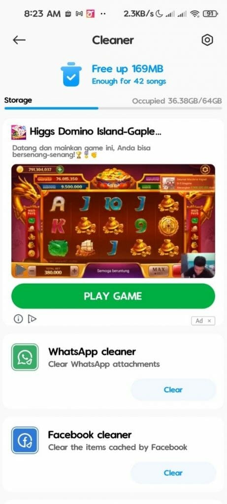 cara membersihkan whatsapp dan facebook