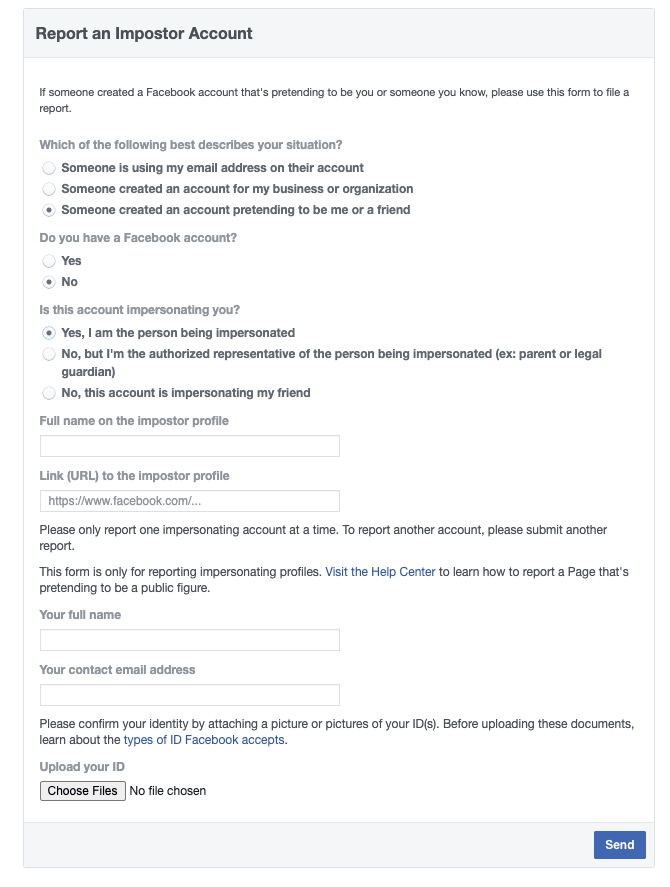 melaporkan akun facebook yang telah dibajak