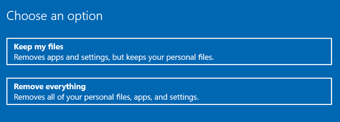 20 windows 10 reset options