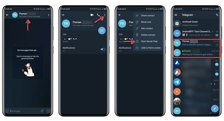 berikut cara mengaktifkan obrolan rahasia telegram dan enkripsi ujung ke ujung di android