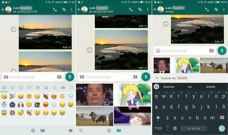 gunakan tombol gif pada keyboard pada whatsapp