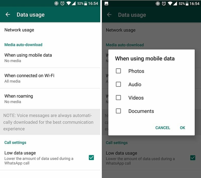 whatsapp dapat dikonfigurasi file apa saja yang ingin di download