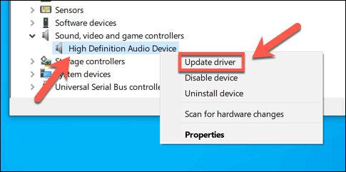 18 update driver option