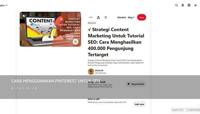Cara Menggunakan Pinterest untuk SEO