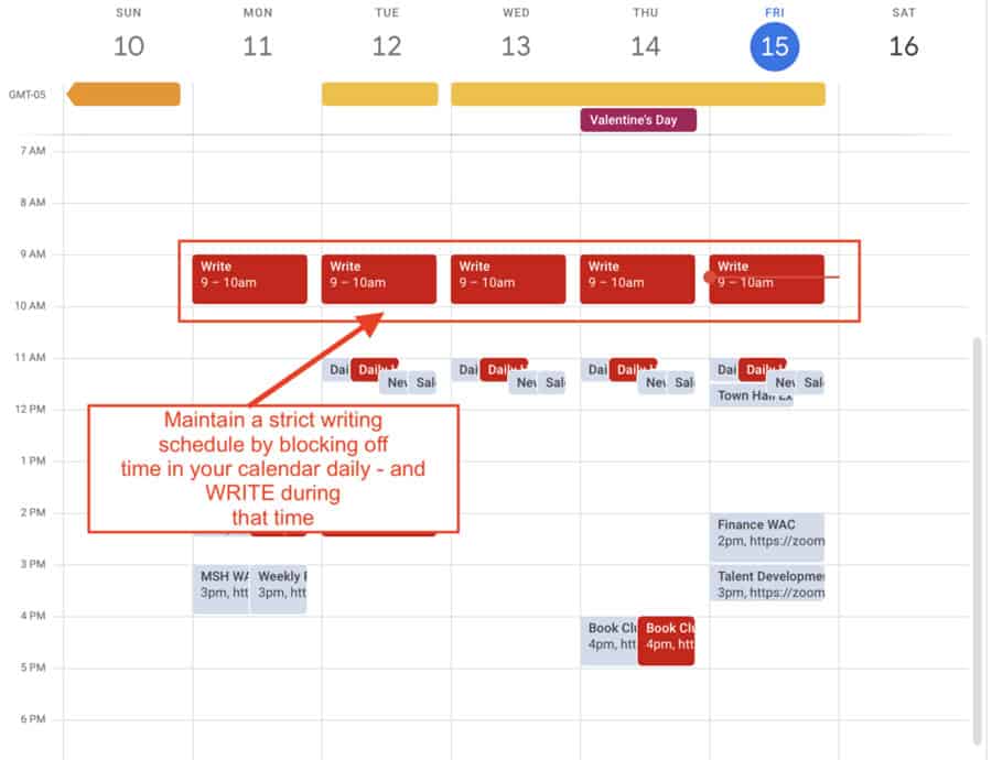 menulis jadwal rutin