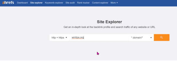 site explorer tool ahrefs