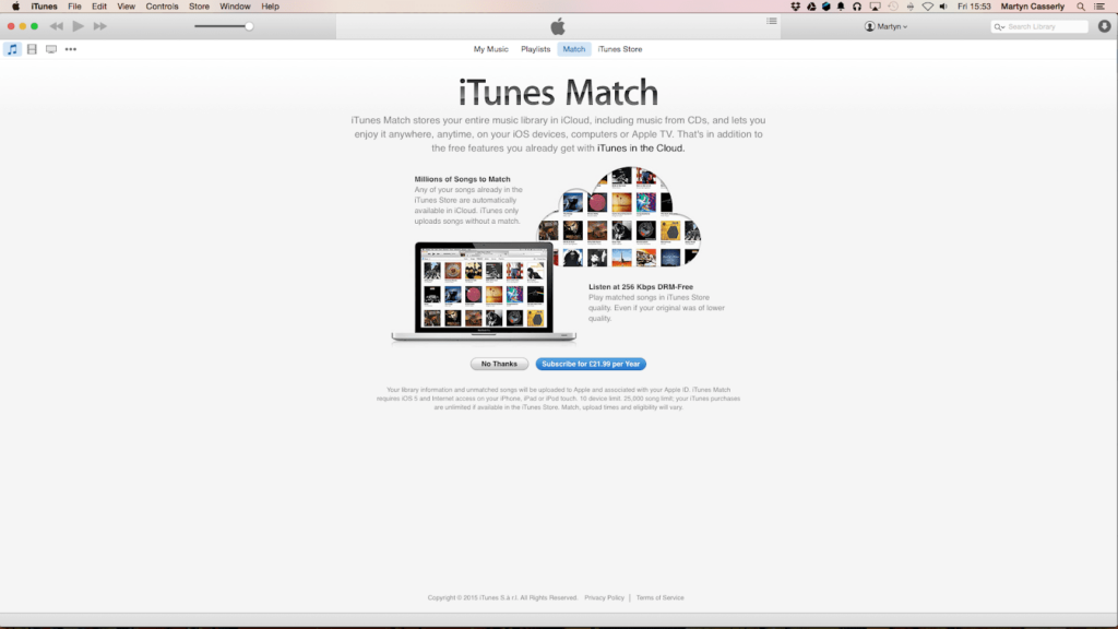 itunes match step 1