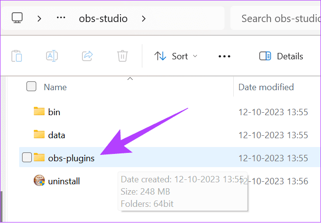 Pilih plugin OBS