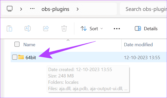 Pilih folder 64 bit
