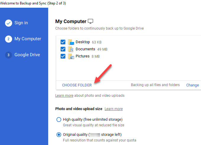 google drive backup sync