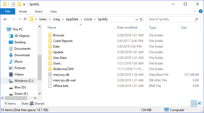 spotify folder