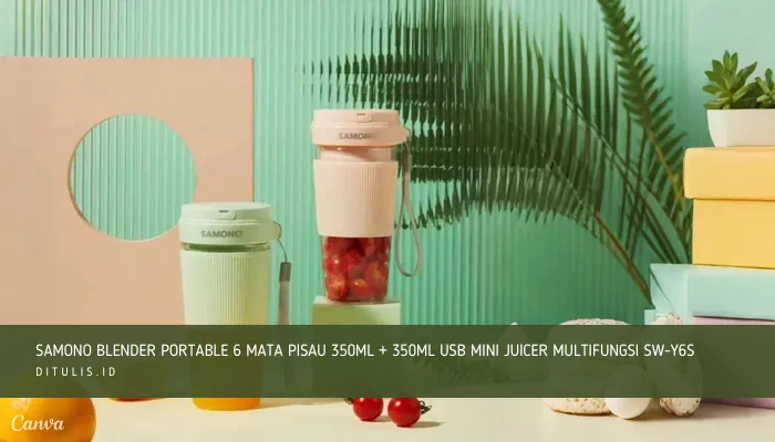 samono blender portable 6 mata pisau 350ml + 350ml usb mini juicer multifungsi sw y6s
