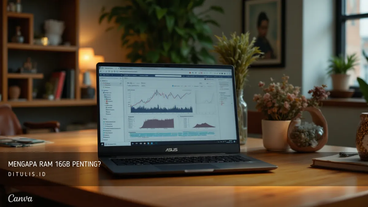 gambar laptop asus yang punya performa tinggi dengan dibekali RAM 16GB