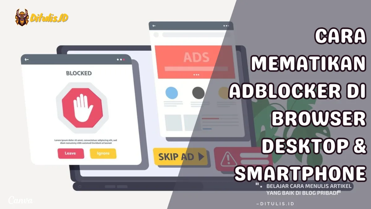 cara mematikan adblocker di browser desktop & smartphone